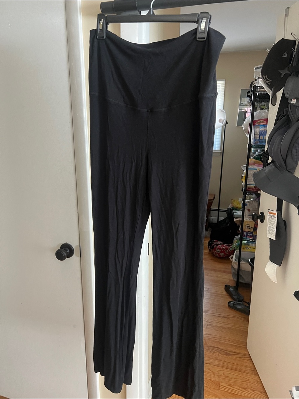 Motherhood Black Wide-Leg Maternity Pants with High Waist